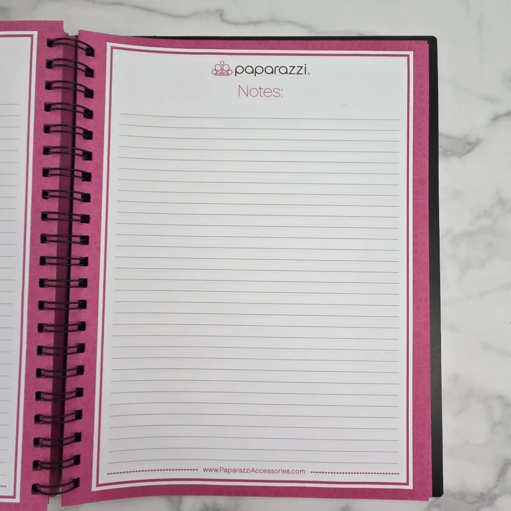 Paparazzi Consultant Organizer Black and Pink Party Planner Spiral Bound